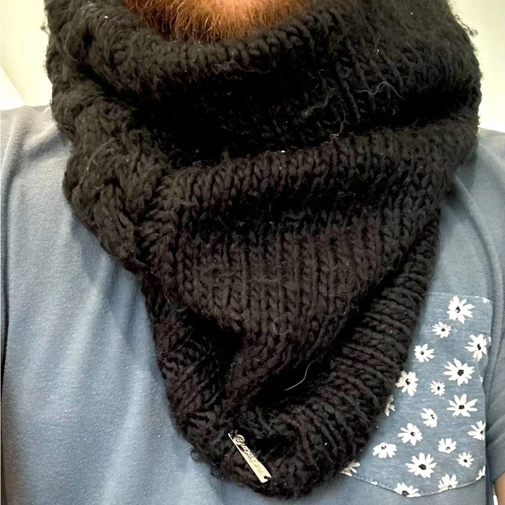 Michael Kors Black Wool Infinity Scarf
